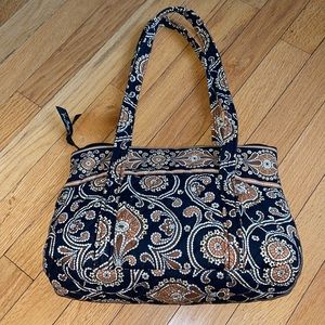 Vera Bradley Black and Brown Paisley Shoulder Bag